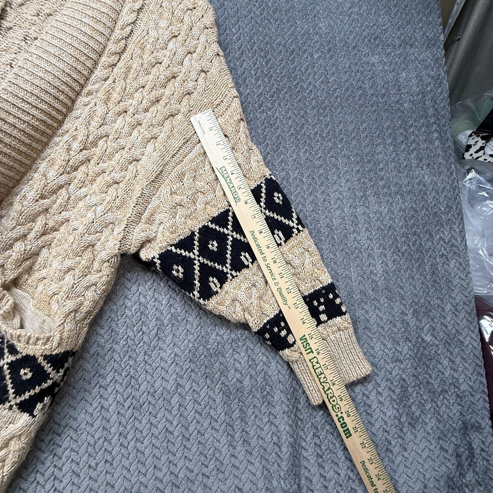 Anthropologie Pilcro Oversized Cable Knit Cardigan Slouchy Argyle Pockets 1X 2X - Picture 13 of 13